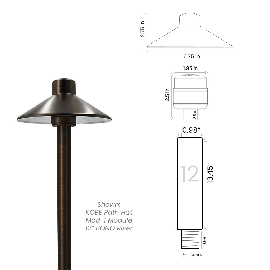 Path Light Kit with BONO (.98") Riser • 2700/3000K - Path Light from 702 Lighting in Las Vegas