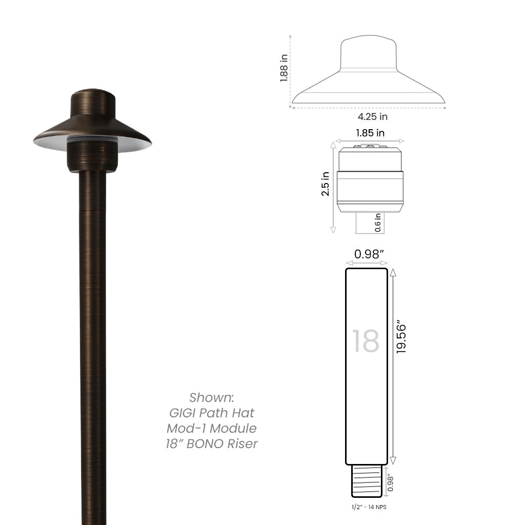 Path Light Kit with BONO (.98") Riser • 2700/3000K - Path Light from 702 Lighting in Las Vegas
