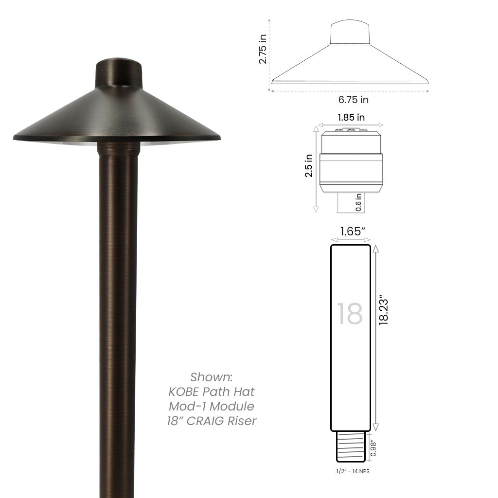 Complete Path Light Kit with Craig Riser • 2700/3000K