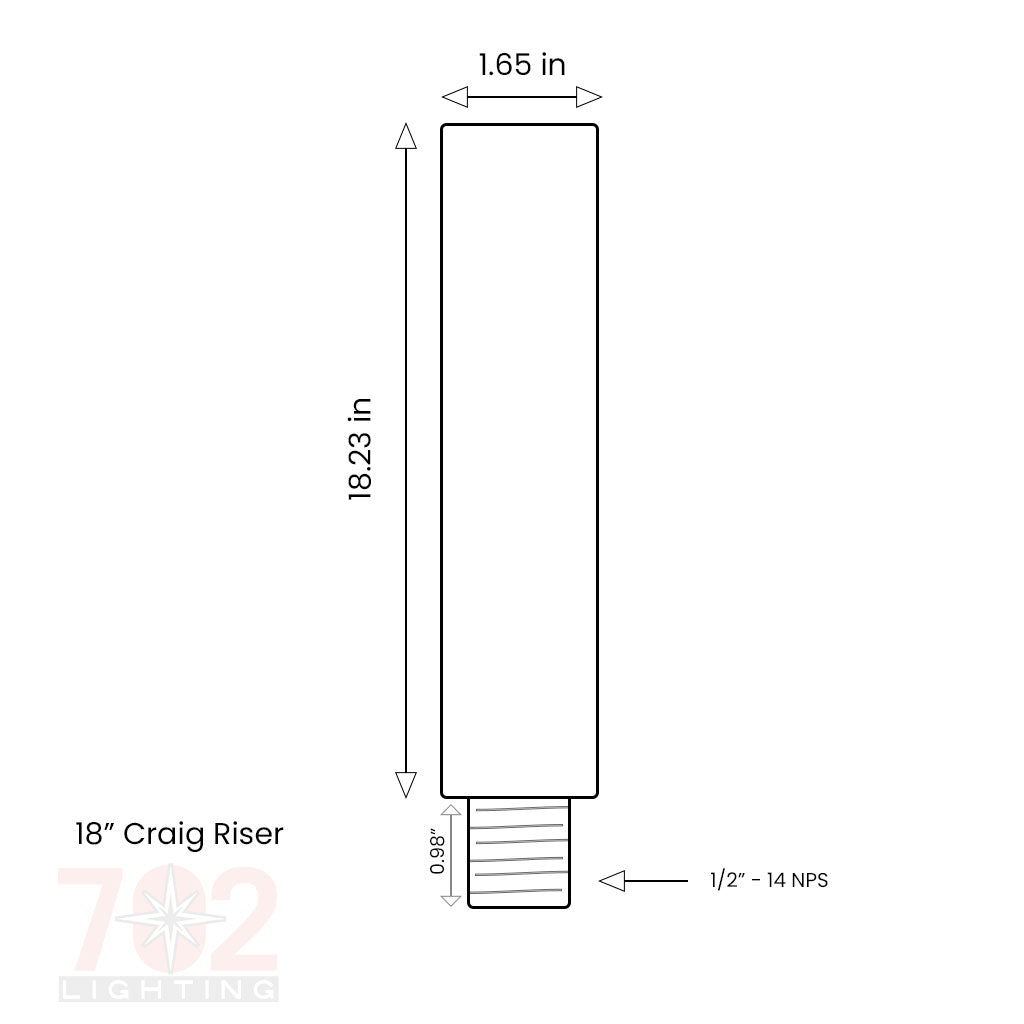 CRAIG Riser (1.65" Diameter) • 3 to 24in • Brass