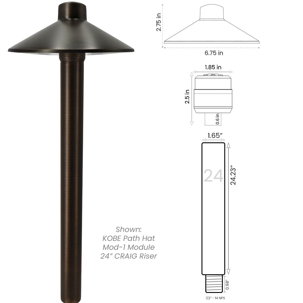 Complete Path Light Kit with Craig Riser • 2700/3000K