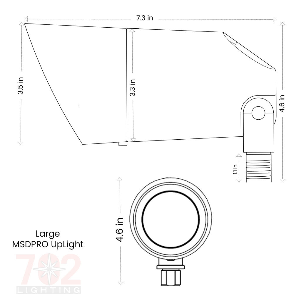 Large MSDPRO / CCT Adjustable Brass Accent • 23W, 2700/3000K • 20° Beam