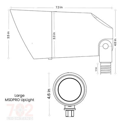 Large MSDPRO / CCT Adjustable Brass Accent • 23W, 2700/3000K • 20° Beam