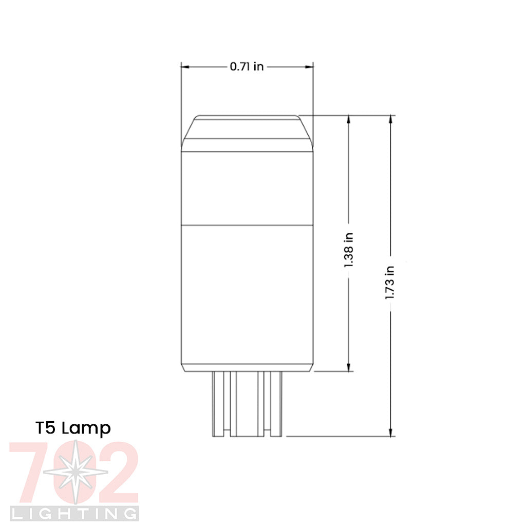 2W T5 LED bulb, 2700K, 210lm, 280°