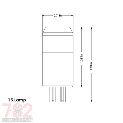 2W T5 LED bulb, 2700K, 210lm, 280°