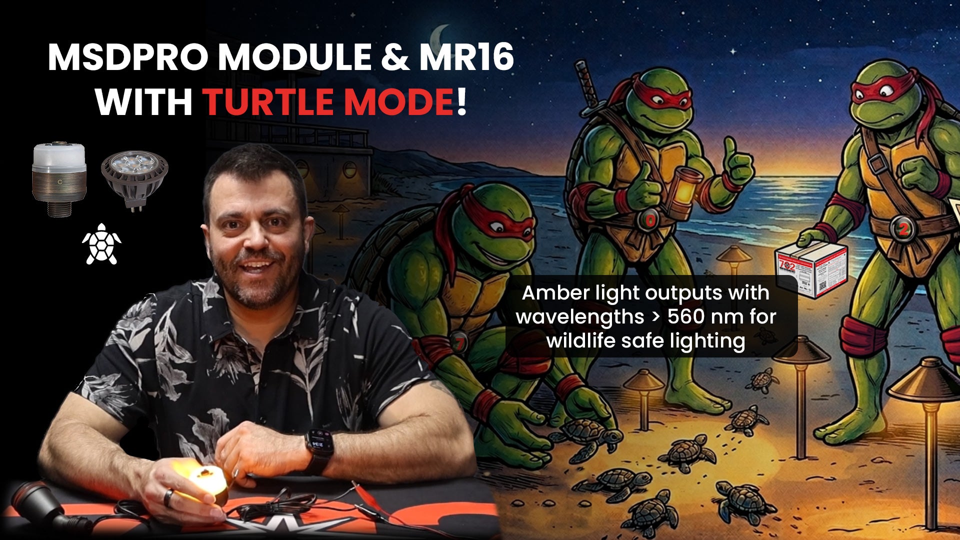 Load video: Turtle Safe MR16 and Path light module unboxing video where Craig explains how they work.